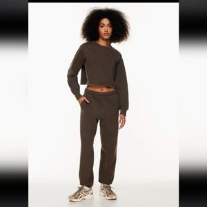 COPY - Aritzia TNA Cozy AF Dark Purple Eggplant Cropped Sweatshirt Size 2 S/M